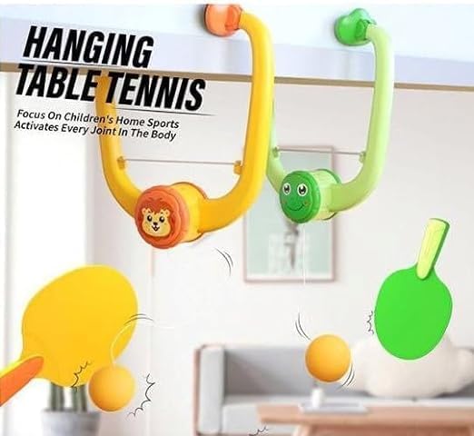 Kids Table & Door Hanging Ping Pong Tennis Game With (Set Of 2 Rackets)