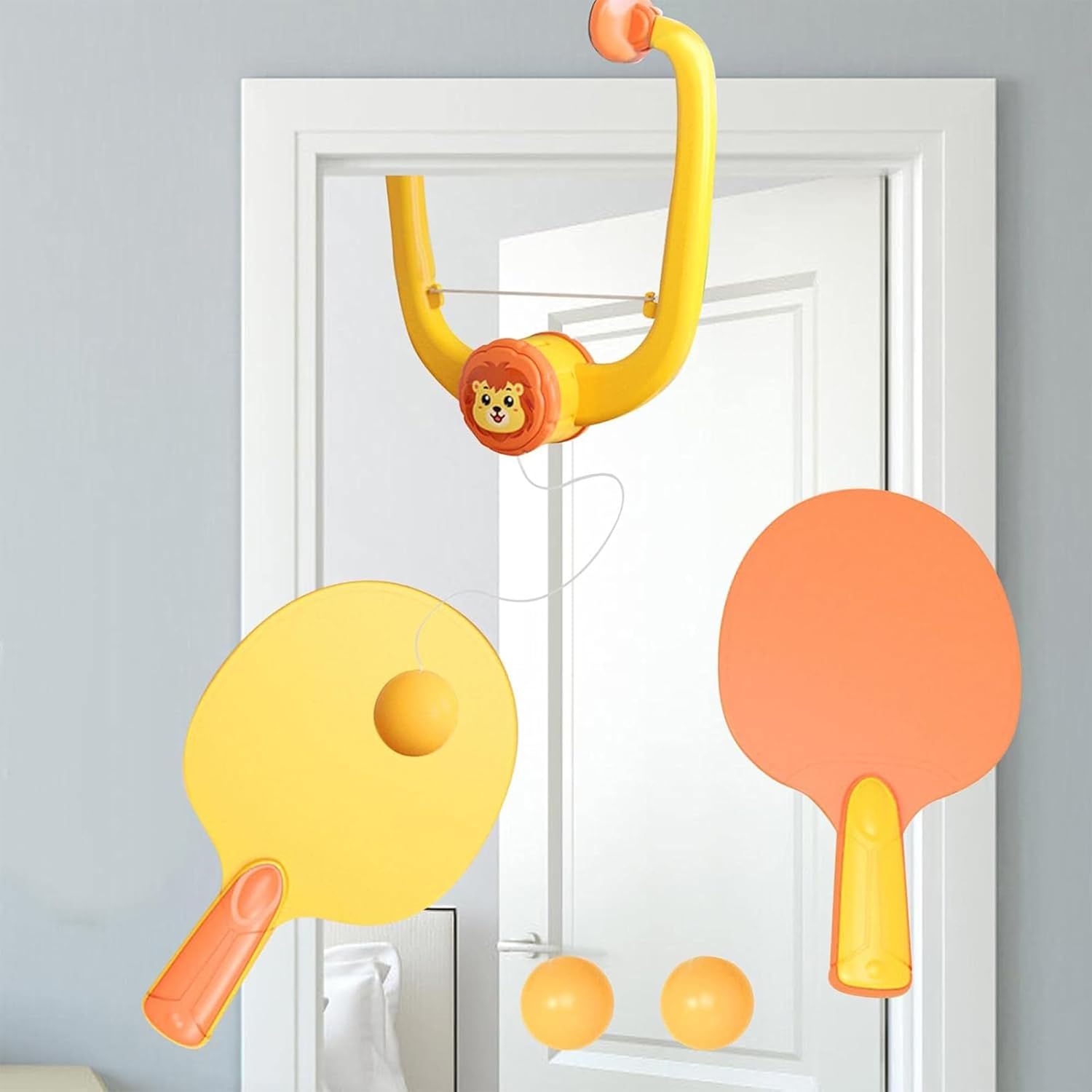 Kids Table & Door Hanging Ping Pong Tennis Game With (Set Of 2 Rackets)