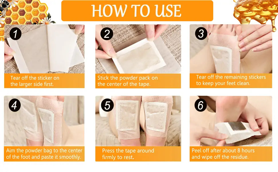 Bee Venom Lymphatic Drainage & Slimming Foot Patches (Set of 10 Patches)